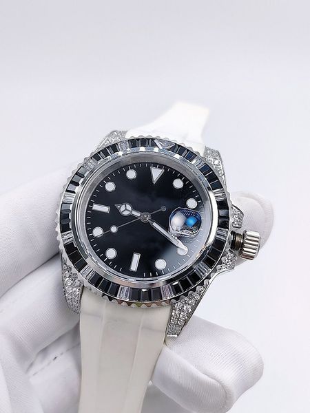 fashion mens automatic watches 40mm colorful diamond bezel mechanical men's wristwatches rubber strap 2813 movement stainless steel par, Slivery;brown
fashion mens automatic watches 40mm colorful diamond bezel mechanical men's wristwatches rubber strap 2813 movement stainless steel par, Slivery;brown