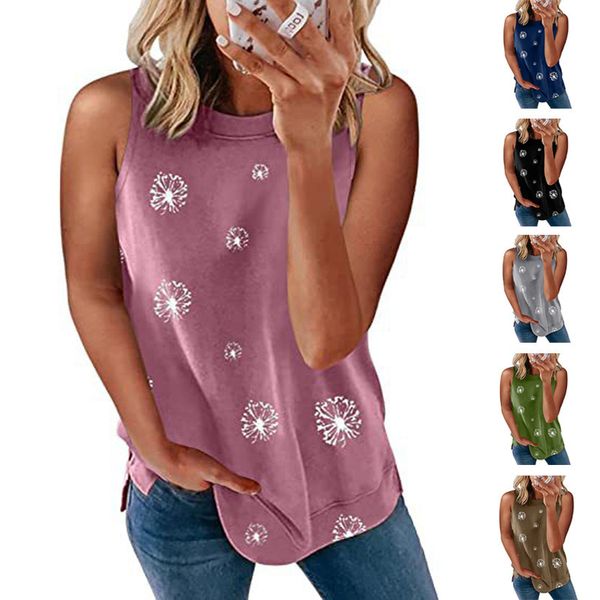 2022 women tanks camis spring and summer new european and american women's dandelion print sleeveless pullover vest, White
2022 women tanks camis spring and summer new european and american women's dandelion print sleeveless pullover vest, White