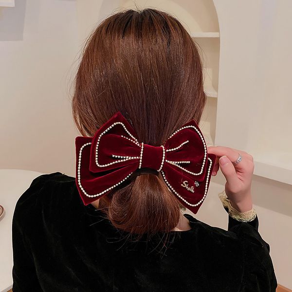 new female fashion simple rhinestones velvet bow hairpin korean temperament women's spring clip hair accessories, Slivery;white
new female fashion simple rhinestones velvet bow hairpin korean temperament women's spring clip hair accessories, Slivery;white