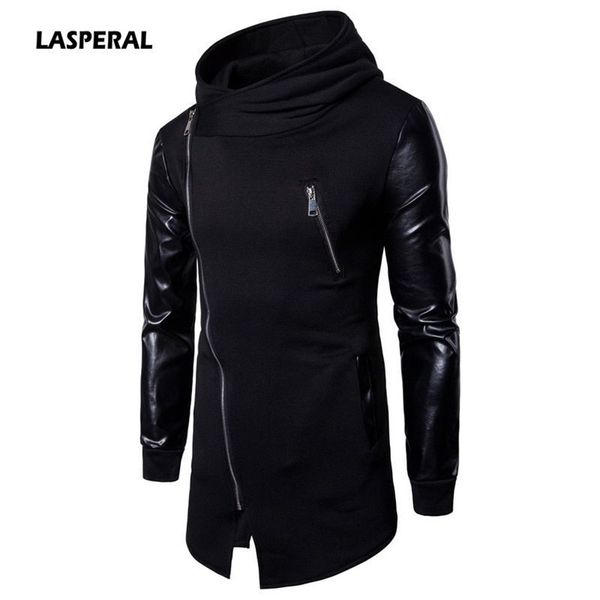lasperal harajuku mens casual hoodie jackets pu leather patchwork motorcycle long outwear coat zipper irregular rock coats lj200826, Black
lasperal harajuku mens casual hoodie jackets pu leather patchwork motorcycle long outwear coat zipper irregular rock coats lj200826, Black