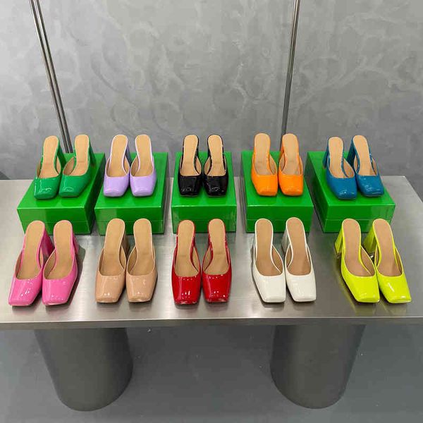 sandals candy colored high-heeled slippers in spring and summer of women's square head patent leather thick heel wrapped back empty lin, Black
sandals candy colored high-heeled slippers in spring and summer of women's square head patent leather thick heel wrapped back empty lin, Black