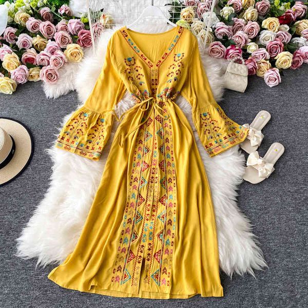 casual dresses ethnic embroidery holiday dress bohemian beach dress v-neck split waist loose flared sleeves 6rbt, Black;gray
casual dresses ethnic embroidery holiday dress bohemian beach dress v-neck split waist loose flared sleeves 6rbt, Black;gray