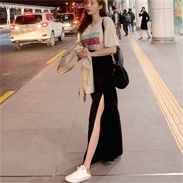 cotton high waist split side black skirt women long solid skirts womens summer skirt girls high waist straight 210315
cotton high waist split side black skirt women long solid skirts womens summer skirt girls high waist straight 210315