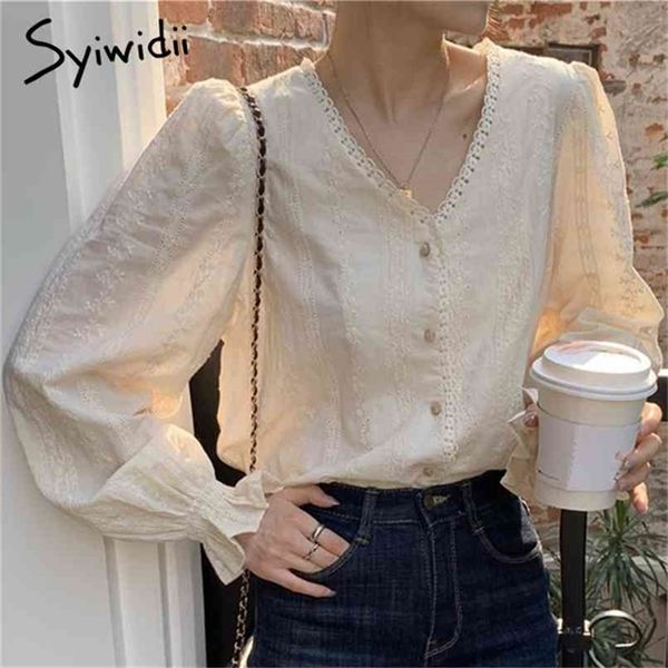 embroidery shirts for women lace v neck long sleeve button up shirt korean elegant plus size blouses beige 210607, White
embroidery shirts for women lace v neck long sleeve button up shirt korean elegant plus size blouses beige 210607, White