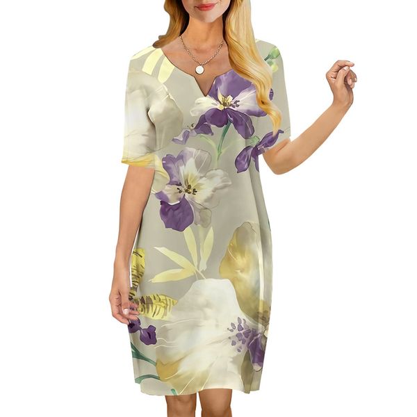 women dress beautiful flowers 3d printed vneck loose casual short sleeve shift dress for female dresses summer 220616, Black;gray
women dress beautiful flowers 3d printed vneck loose casual short sleeve shift dress for female dresses summer 220616, Black;gray