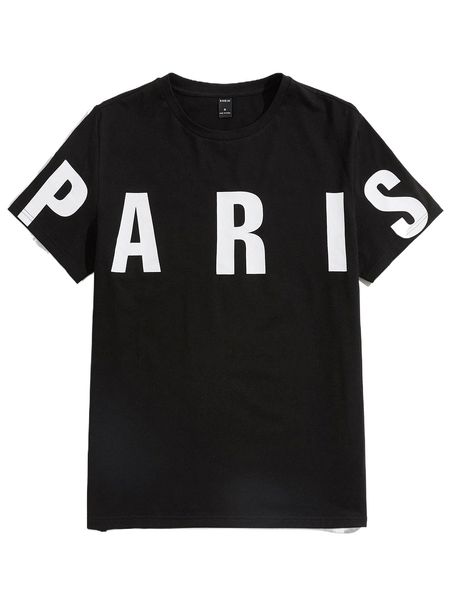 men letter graphic tee 44yq#, White;black
men letter graphic tee 44yq#, White;black