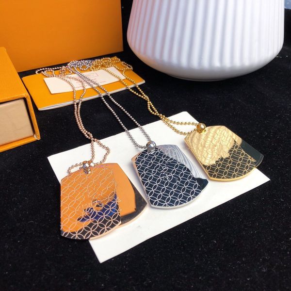 luxury designer necklaces female stainless steel couple gold sliver military card chain hollow out letter pendant jewelry gifts, Silver
luxury designer necklaces female stainless steel couple gold sliver military card chain hollow out letter pendant jewelry gifts, Silver