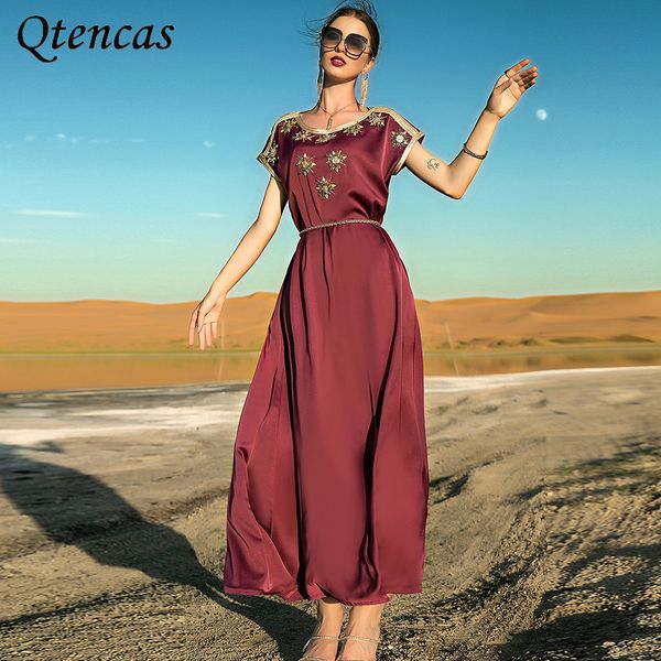eid mubarak morocco kaftan abaya muslim dress women handsewn diamond arabic dubai evening dresses short sleeve saudi arabia gown, Red
eid mubarak morocco kaftan abaya muslim dress women handsewn diamond arabic dubai evening dresses short sleeve saudi arabia gown, Red