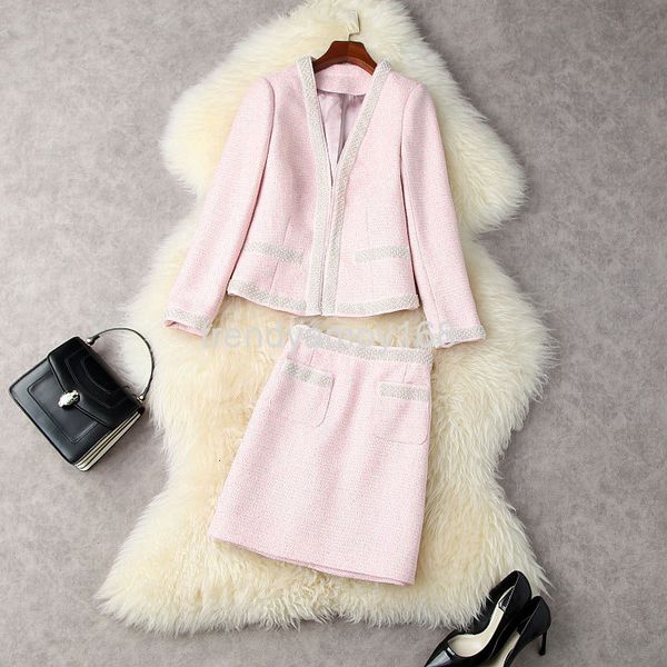 women's two piece pants autumn and winter women's heavy industry beaded v-neck coat + tweed hip wrap skirt celebrity temperament s, White
women's two piece pants autumn and winter women's heavy industry beaded v-neck coat + tweed hip wrap skirt celebrity temperament s, White