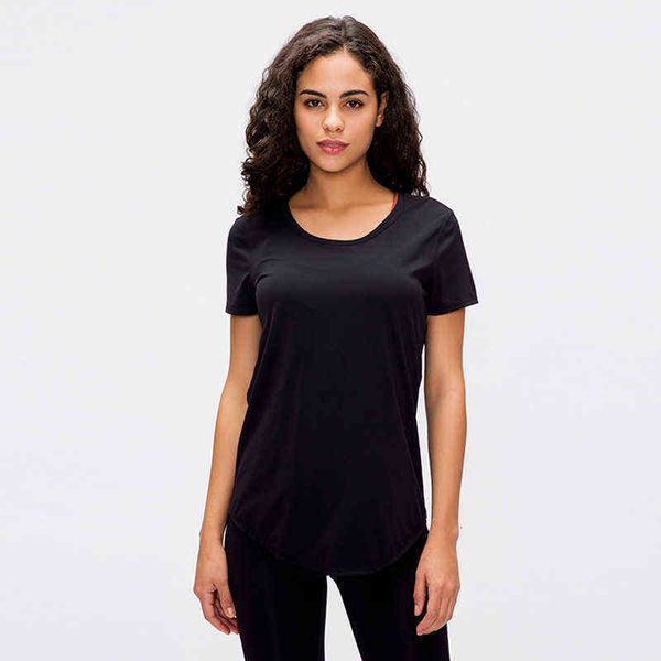 designer women's t-shirt vest straight loose naked yoga short sleeve t-shirt solid color fashion running fitn sportswear women, White
designer women's t-shirt vest straight loose naked yoga short sleeve t-shirt solid color fashion running fitn sportswear women, White