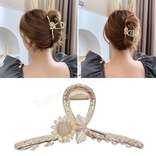 diy elegant large metal hair claw clip female stylish sunflower leaf texture hair accessories geometric hairpins, Slivery;white
diy elegant large metal hair claw clip female stylish sunflower leaf texture hair accessories geometric hairpins, Slivery;white
