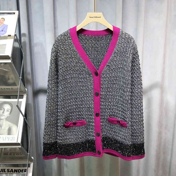 women's knits & tees special price cardigan women's autumn and winter temperament single breasted contrast color v-neck long sleev, White
women's knits & tees special price cardigan women's autumn and winter temperament single breasted contrast color v-neck long sleev, White
