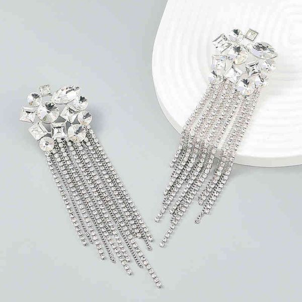 dangle new sparkling rhinestone tassel earrings for women dinner wedding accessories fashion statement jewelry 220713, Silver
dangle new sparkling rhinestone tassel earrings for women dinner wedding accessories fashion statement jewelry 220713, Silver