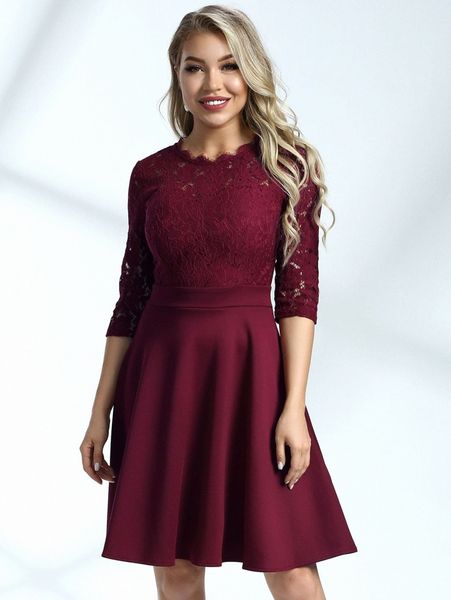 miusol zip back lace bodice dress s2nn#, Black;gray 
miusol zip back lace bodice dress s2nn#, Black;gray