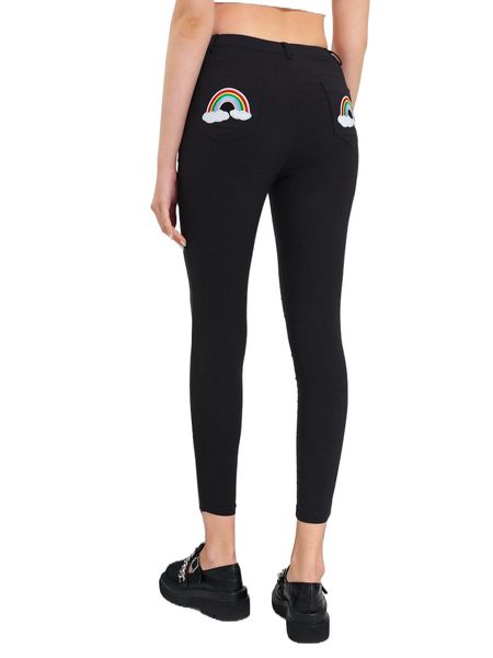rainbow embroidery skinny pants k633#, Black;white
rainbow embroidery skinny pants k633#, Black;white