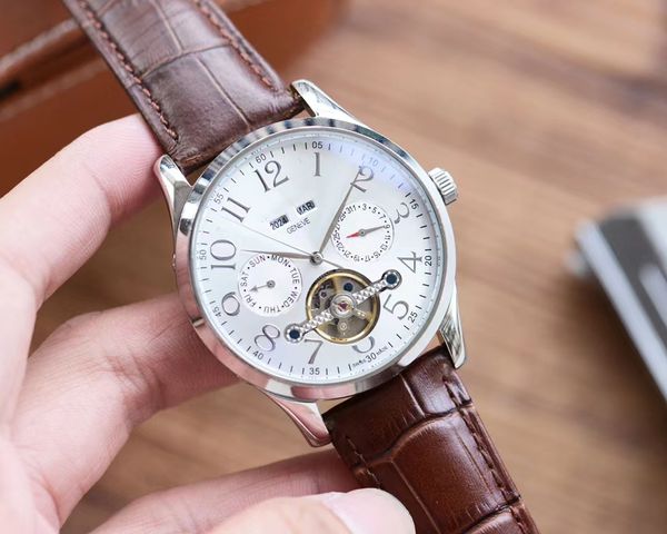 41mm mens watches designer watch automatic mechanical movement leather strap mineral mirror waterproof 50m c2, Slivery;brown
41mm mens watches designer watch automatic mechanical movement leather strap mineral mirror waterproof 50m c2, Slivery;brown