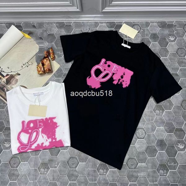 women's t-shirt spring and summer loe letter splash ink offset embroidery casual loose round neck cotton t-shirt couple short sleeve, White
women's t-shirt spring and summer loe letter splash ink offset embroidery casual loose round neck cotton t-shirt couple short sleeve, White