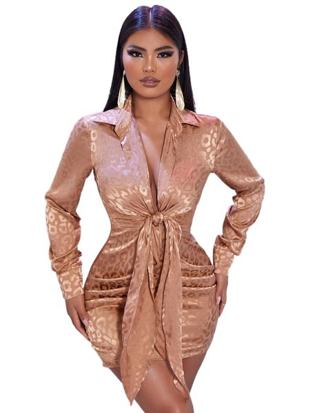 leopard print tie front bodycon dress t3tg#, Black;gray
leopard print tie front bodycon dress t3tg#, Black;gray