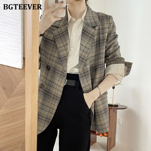 autumn plaid women jacket vintage loose full sleeve single-breasted women suit coats double breasted ladies blazer 2021, White;black
autumn plaid women jacket vintage loose full sleeve single-breasted women suit coats double breasted ladies blazer 2021, White;black
