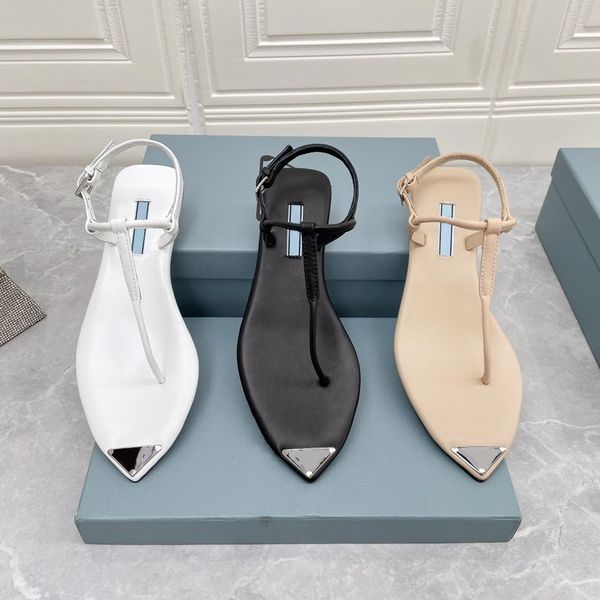 designer sandals women luxury brand shoe comfort metal triangle design women shoes with box, Black
designer sandals women luxury brand shoe comfort metal triangle design women shoes with box, Black