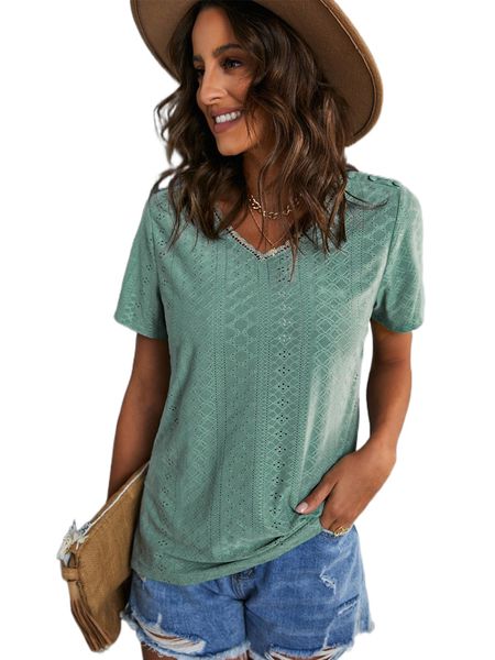 solid button detail schiffy tee v6rf#, White