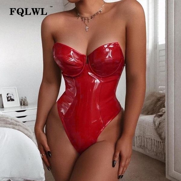 fqlwl off shoulder pu leather bodysuit women summer bodycon backless red female bodysuit ladies skinny black bodysuits y200401, Black;white
fqlwl off shoulder pu leather bodysuit women summer bodycon backless red female bodysuit ladies skinny black bodysuits y200401, Black;white