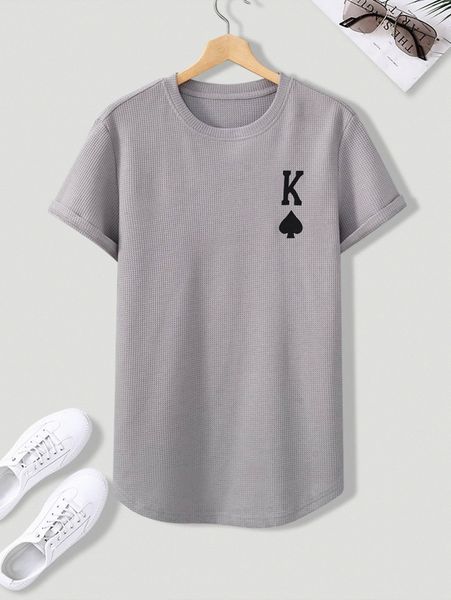 men letter & playing card print tee c4jb#, White;black 
men letter & playing card print tee c4jb#, White;black