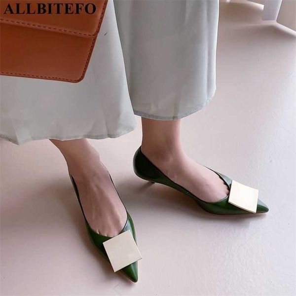 allbitefo soft genuine leather women high heel shoes spring fashion metal decoration women heels shoes girls kitten heels 210611, Black
allbitefo soft genuine leather women high heel shoes spring fashion metal decoration women heels shoes girls kitten heels 210611, Black