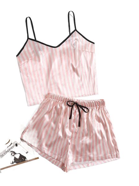 striped print satin cami night set d5ky#, Black;red
striped print satin cami night set d5ky#, Black;red