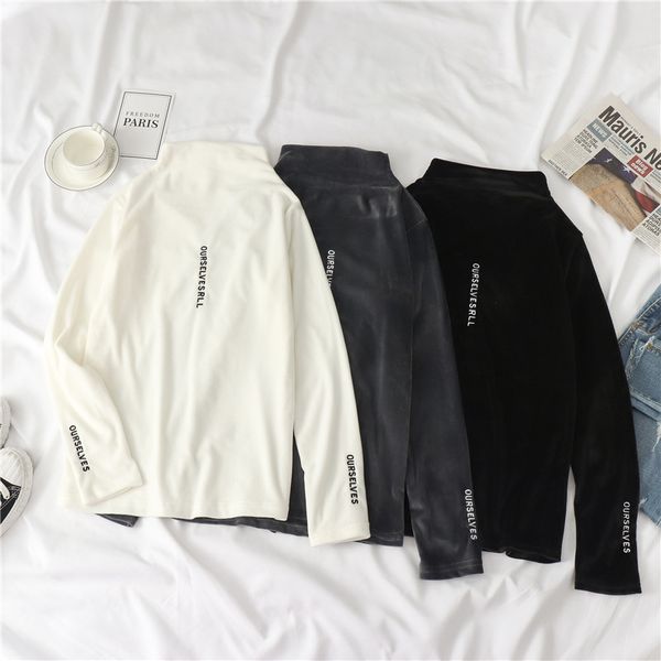fall winter velvet sweater women plus size white sweater pullovers embroidered letter long sleeve slim poncho turtleneck pulls 210412, White;black
fall winter velvet sweater women plus size white sweater pullovers embroidered letter long sleeve slim poncho turtleneck pulls 210412, White;black
