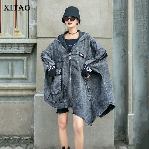 xitao streetwear denim jacket women loose plus size bat sleeve korean coats women fashion trend hooded irregular zp3269 201029, Black;brown
xitao streetwear denim jacket women loose plus size bat sleeve korean coats women fashion trend hooded irregular zp3269 201029, Black;brown