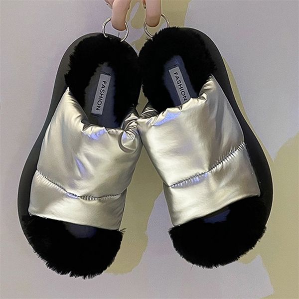 winter thick bottom waterproof down cloth women fur home warm luxurious fashion shoes open toe platform slippers 220720, Black
winter thick bottom waterproof down cloth women fur home warm luxurious fashion shoes open toe platform slippers 220720, Black