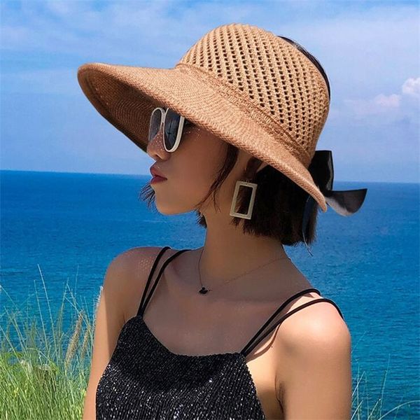 women hollow raffia straw hats summer bowknot empty hat solid shade bucket hat foldable travel sun hat casual visors beach 220601, Blue;gray
women hollow raffia straw hats summer bowknot empty hat solid shade bucket hat foldable travel sun hat casual visors beach 220601, Blue;gray