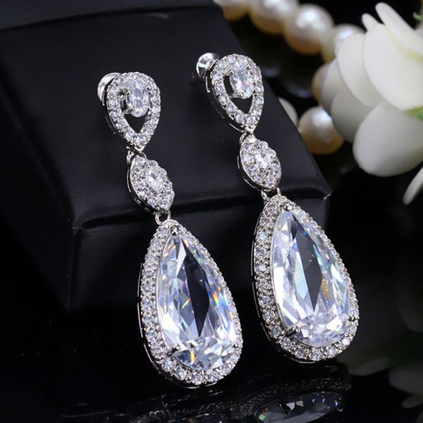 luxurious charm water drop earring designer for woman long silver plated south american champagne white aaa cubic zirconia copper bride enga, Golden
luxurious charm water drop earring designer for woman long silver plated south american champagne white aaa cubic zirconia copper bride enga, Golden