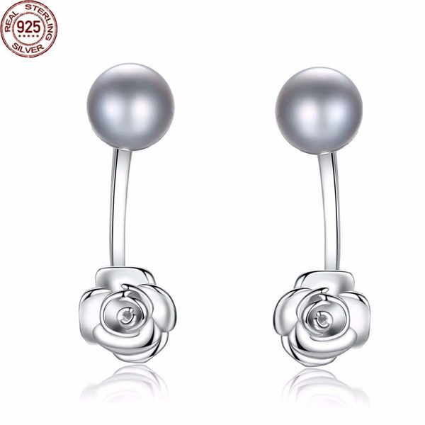 stud pearl earrings 925 sterling silver with tiny cubic zirconia romantic rose shape, Golden;silver
stud pearl earrings 925 sterling silver with tiny cubic zirconia romantic rose shape, Golden;silver