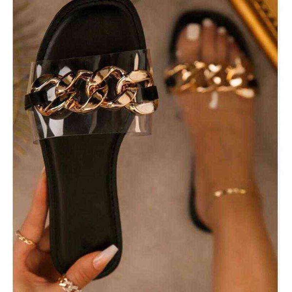 slippers fashion female roman style transparent chian decoration flat outdoor women's shoes summer beach slides plus size 220530, Black
slippers fashion female roman style transparent chian decoration flat outdoor women's shoes summer beach slides plus size 220530, Black