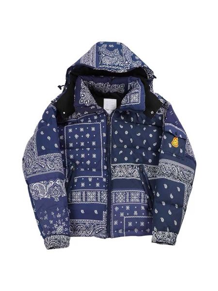 bandana readymade original antique new cloth stitched smiling face embroidered cashew nut flower hooded down jacket, Black
bandana readymade original antique new cloth stitched smiling face embroidered cashew nut flower hooded down jacket, Black