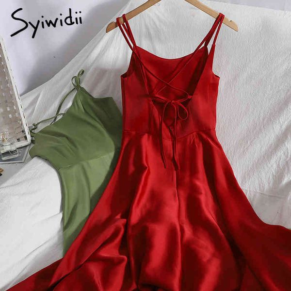 back bow lace up high waist spaghetti strap dresses women backless sleeveless aline solid clothes summer 210415, Black;gray
back bow lace up high waist spaghetti strap dresses women backless sleeveless aline solid clothes summer 210415, Black;gray