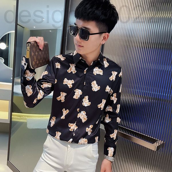 men's casual shirts designer net red shirt men's fashion brand ins bear printed clothes autumn trend long sleeved bg0c, White;black
men's casual shirts designer net red shirt men's fashion brand ins bear printed clothes autumn trend long sleeved bg0c, White;black
