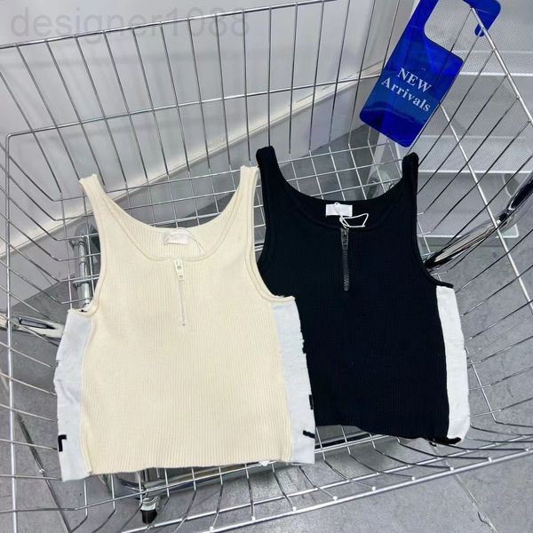 women's tanks & camis designer ce side letter color blocking jacquard 22 spring and summer new semi zipper short age reducing knitted v, White
women's tanks & camis designer ce side letter color blocking jacquard 22 spring and summer new semi zipper short age reducing knitted v, White