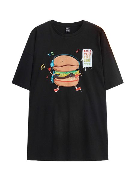 x furobot slogan & cartoon print tee d9r8#, White 
x furobot slogan & cartoon print tee d9r8#, White