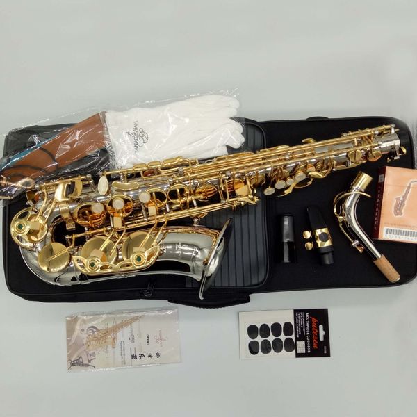 2022elegant sound mfc alto saxophone a-9937 wo37 nickel plated gold keys sax alto mouthpiece reeds neck musical instrument
2022elegant sound mfc alto saxophone a-9937 wo37 nickel plated gold keys sax alto mouthpiece reeds neck musical instrument