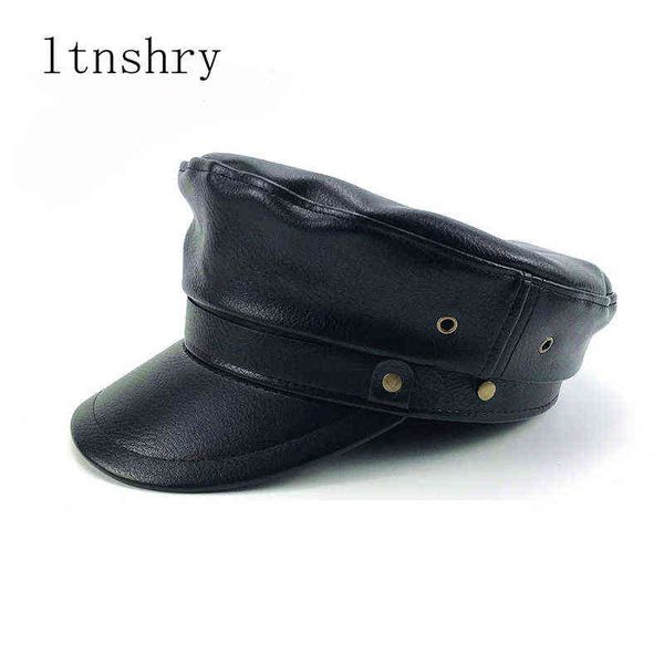 2019 spring summer fashion men women leather navy hats berets streetwear equipped black caps with belt outdoor gorro j220722, Blue;gray
2019 spring summer fashion men women leather navy hats berets streetwear equipped black caps with belt outdoor gorro j220722, Blue;gray