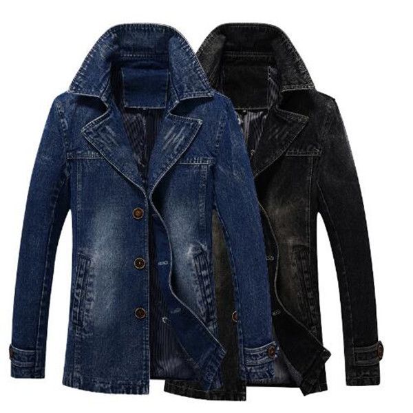 spring autumn new youth mens jacket coat business medium long denim jackets trench clothes outerwear coats, Black;brown
spring autumn new youth mens jacket coat business medium long denim jackets trench clothes outerwear coats, Black;brown
