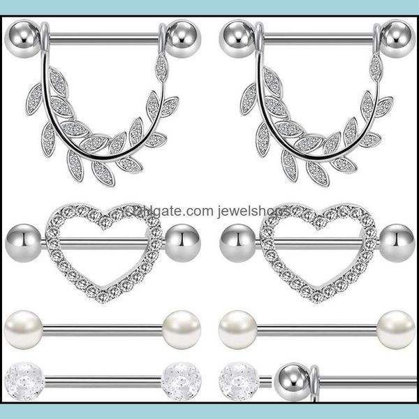 4 pairs nipple tongue ring piercing body jewelry barbell cubic zirconia leaf heart shape rings for women girls drop delivery 2021 zwp8d, Silver
4 pairs nipple tongue ring piercing body jewelry barbell cubic zirconia leaf heart shape rings for women girls drop delivery 2021 zwp8d, Silver