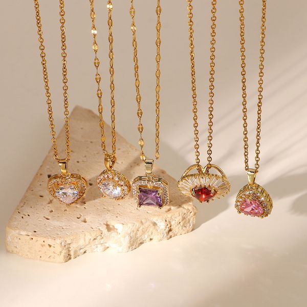 ins 18k gold plated pave zircon cz heart choker necklace stainless steel link chain purple square crystal pendant necklace jdn20744, Silver
ins 18k gold plated pave zircon cz heart choker necklace stainless steel link chain purple square crystal pendant necklace jdn20744, Silver