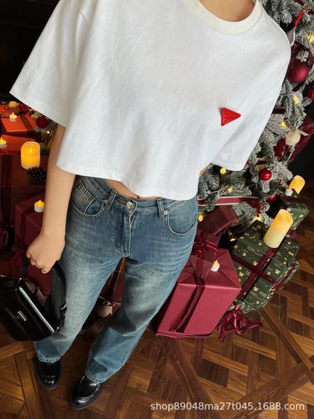 women's t-shirt designer chaopai 22 early spring new minority design style simple temperament bai tie short t-shirt contrast color tria, White
women's t-shirt designer chaopai 22 early spring new minority design style simple temperament bai tie short t-shirt contrast color tria, White