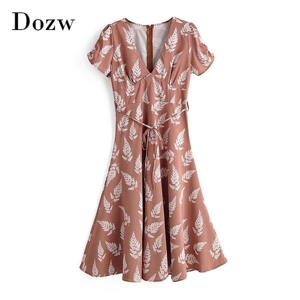 women v neck floral print dress short sleeve elegant pleated dress with belt back zipper holiday beach dress female vestidos 210414, Black;gray
women v neck floral print dress short sleeve elegant pleated dress with belt back zipper holiday beach dress female vestidos 210414, Black;gray