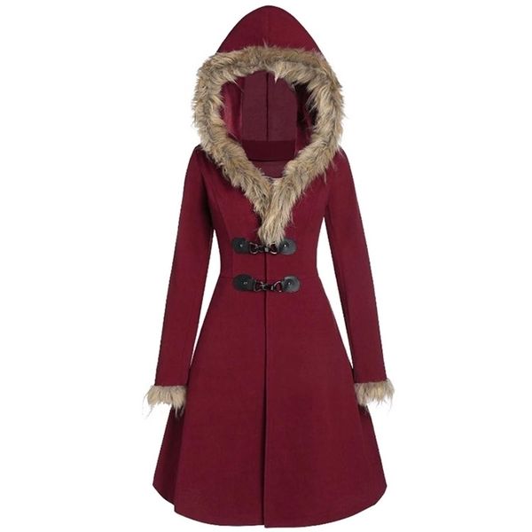 coat women autumn winter fur hooded slim long overcoat fashion casual solid color warm wool coat female y201012, Black
coat women autumn winter fur hooded slim long overcoat fashion casual solid color warm wool coat female y201012, Black
