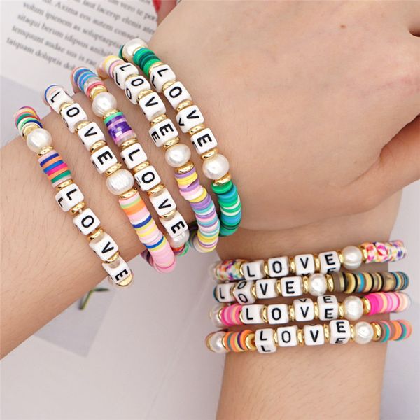 vintage love lettres polymer clay beaded strands bracelet natural freshwater pearl bracelet designer jewelry woman south american bracelets, Black
vintage love lettres polymer clay beaded strands bracelet natural freshwater pearl bracelet designer jewelry woman south american bracelets, Black